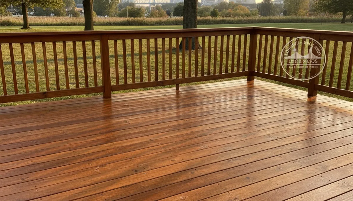 Professional deck staining in Louisville KY protecting outdoor wood with expert application and finish