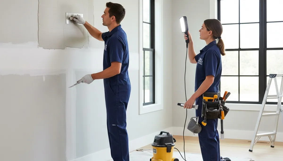 Professional drywall repair and wall restoration in Louisville, KY home interior by expert painters