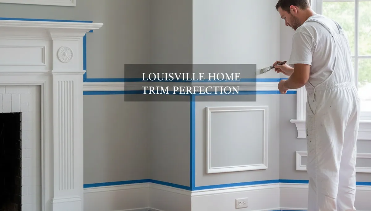 Professional interior trim painting with crisp lines highlighting Louisville, KY home details